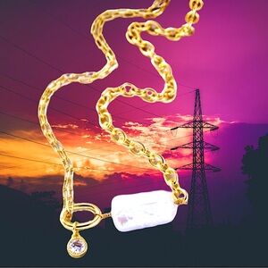 🆕Boutique Women’s 18k Gold-plated Cultured Pearl Cubic Zirconia Necklace❤️❤️